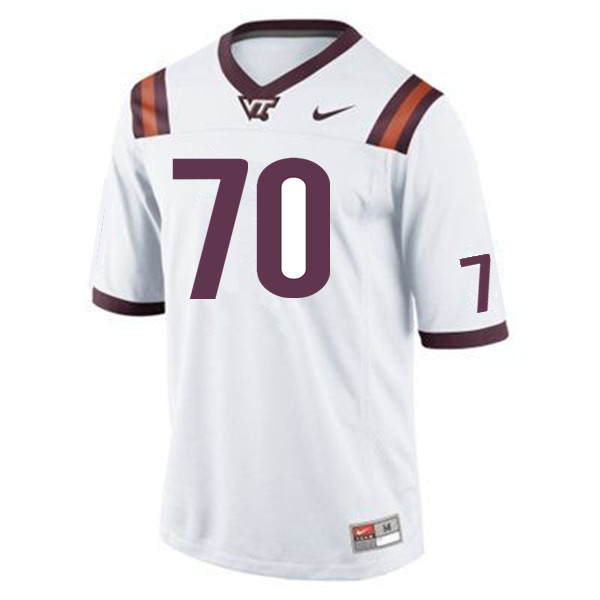 Men #70 Jesse Hanson Virginia Tech Hokies College Football Jerseys Sale-White